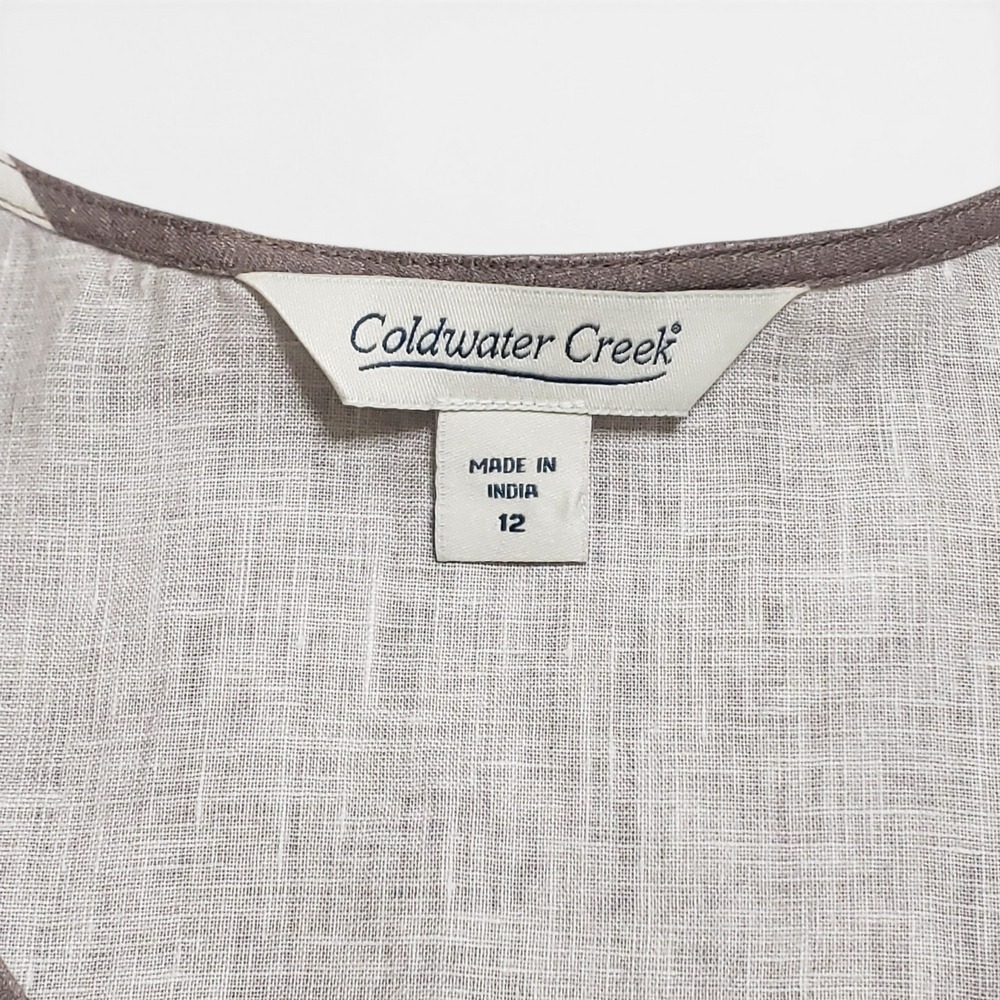 Coldwater Creek Linen Sleeveless Maxi Dress Sunflower Brown Womens Sz 12 - Picture 5 of 10